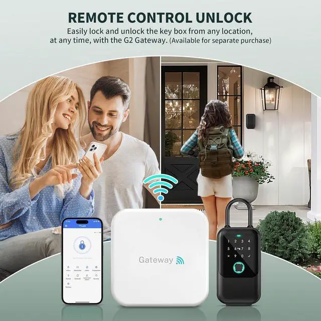 Alt view image 7 of 7 - Smart Key Lock Box, TTLock APP Control, Fingerprint, Manual Keys, Access Card, EKey and Passcode Unlock, Electronic Bluetooth Wireless Lock Box for Airbnb Realtor House Office