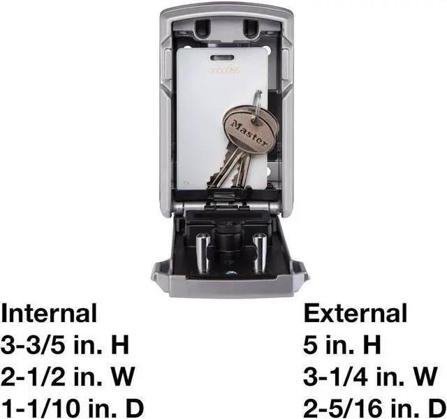 Alt view image 6 of 7 - Digital Lock Box for Keys with Code, Electronic Wall Mount Key Safe with Bluetooth Connection to iOS/Android App and Sharable Keypad Codes, 3-1/4 Inches Wide, 5441EC