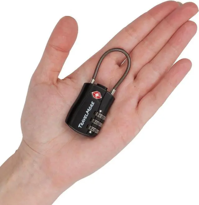 Alt view image 6 of 7 - 10 Pack TSA Approved Travel Combination Cable Luggage Locks for Suitcases - Orange (10 Pack, Black)