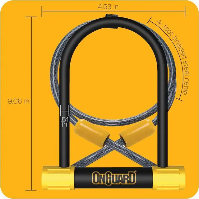Alt view image 4 of 5 - Bulldog DT U-Lock with 4-Foot Cinch Loop Cable (Black, 4.53 x 9.06-Inch)