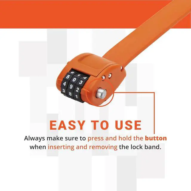 Alt view image 2 of 7 - Cinch Lock - Lightweight Anti Theft Compact Combination Bike Lock, Ideal for Quick Stops, Bicycle Accessories, OTTO Orange, 30 Inch