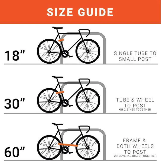 Alt view image 5 of 7 - Cinch Lock - Lightweight Anti Theft Compact Combination Bike Lock, Ideal for Quick Stops, Bicycle Accessories, OTTO Orange, 30 Inch