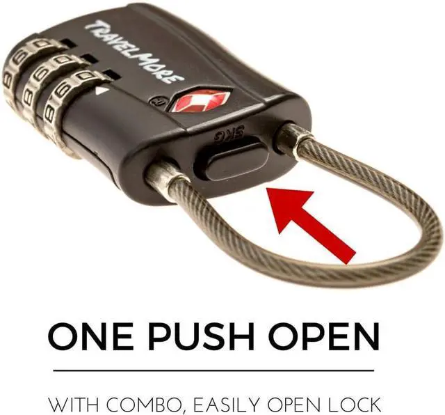 Alt view image 4 of 7 - 10 Pack TSA Approved Travel Combination Cable Luggage Locks for Suitcases - Orange (10 Pack, Black)