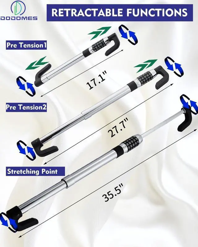 Alt view image 4 of 7 - Steering Wheel Lock Anti-Theft Car Device, Retractable Keyless Password 5 Code Combination Car Steering Wheel Pedal Brake Locks Security Heavy Duty Universal Fit Vehicle Car Truck Van SUV (Elongated)
