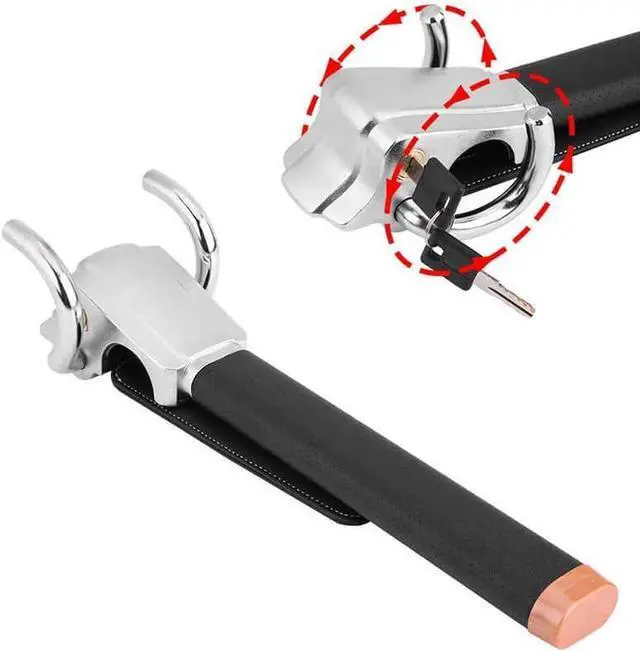 Alt view image 6 of 7 - Steering Wheel Lock Universal Anti-Theft Device Heavy Duty Security Car Lock for Vehicle Auto Truck SUV Van with 2 Keys Black