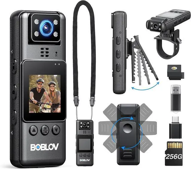 Main image of Body Camera with Video and Audio Recording 256G A23 Compact Bodycam up to 9 Hours Long Battery Life -360°Clips and Night Vision for Bike, Hiking, Walking Easy-to-Use