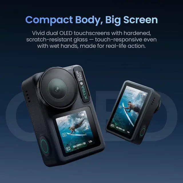 Alt view image 5 of 7 - Xtra Pro Action Camera, 4K Vlogging Camera with 1/1.3'' Sensor, 65ft Waterproof, Night View & Stabilization for Cycling, Diving, Sports Shooting