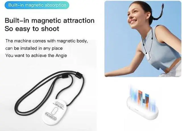 Alt view image 5 of 7 - H8 64GB 4K Thumb Action Camera, Mini Body Cameras, Wearable Pocket Vlogging Camera, Multiple Accessory Mount Anywhere Small Portable Hands-Free Helmet Cam for Work, Cycling, Travel, Pet Walking(White