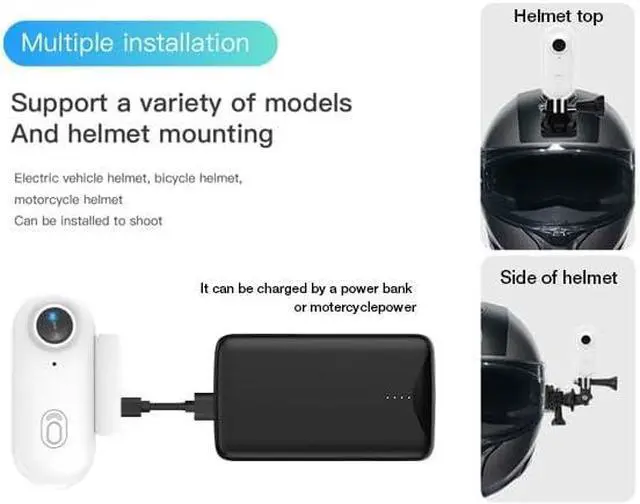 Alt view image 7 of 7 - H8 64GB 4K Thumb Action Camera, Mini Body Cameras, Wearable Pocket Vlogging Camera, Multiple Accessory Mount Anywhere Small Portable Hands-Free Helmet Cam for Work, Cycling, Travel, Pet Walking(White