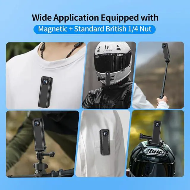 Alt view image 3 of 7 - Mini Body Camera 64GB, 4K 30FPS Action POV Camcorder, Wearable Body Worn Cam with Audio and Video Recording, Hands Free Sports Camera with Magnetic Back Clip for Traveling Vlogging Cycling