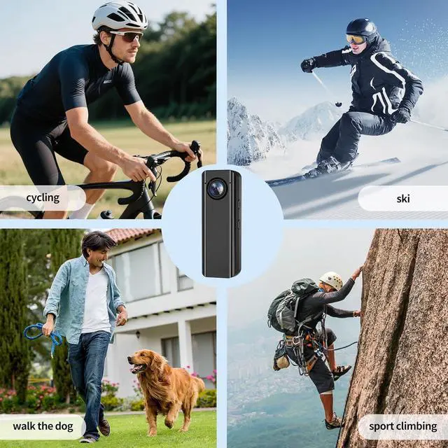 Alt view image 6 of 7 - Mini Body Camera 64GB, 4K 30FPS Action POV Camcorder, Wearable Body Worn Cam with Audio and Video Recording, Hands Free Sports Camera with Magnetic Back Clip for Traveling Vlogging Cycling
