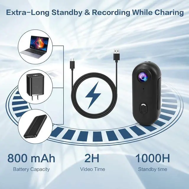 Alt view image 4 of 7 - 4K Thumb Action Camera, Sports & Action Video Cameras Portable for Cycling, Motorcycle (with 64G-Card, Black)