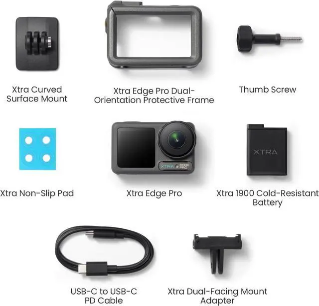 Alt view image 6 of 7 - Xtra Pro Action Camera, 4K Vlogging Camera with 1/1.3'' Sensor, 65ft Waterproof, Night View & Stabilization for Cycling, Diving, Sports Shooting