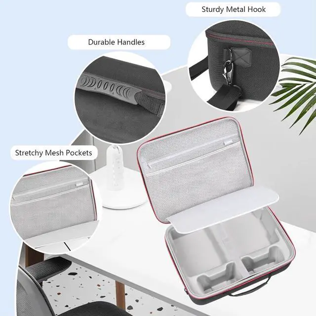 Alt view image 3 of 7 - Hard Case for  5 Pro,Travel Protective Case for PS5 Pro Console,Controller x2,Charger x1,Portable Screen x1,Game Discs and other Accessories