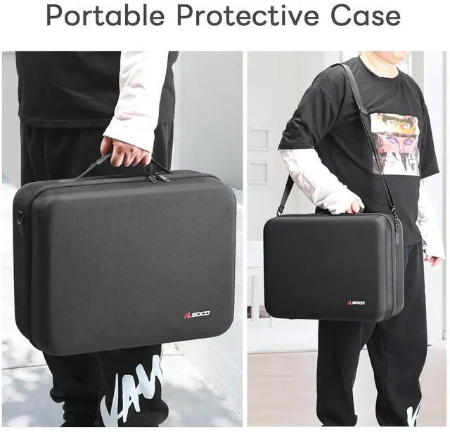 Alt view image 6 of 7 - Hard Case for  5 Pro,Travel Protective Case for PS5 Pro Console,Controller x2,Charger x1,Portable Screen x1,Game Discs and other Accessories