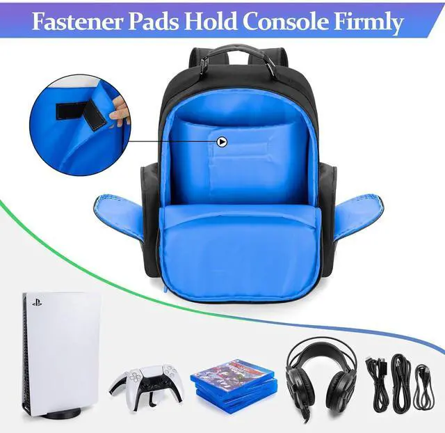 Alt view image 3 of 7 - Console Backpack Compatible with  5/PS5 Slim/PS5 Pro, Travel Carrying Case Bag with Protective Liner, Fits 15.6 Laptop, Controllers and Most Gaming Accessories (Patent Design)