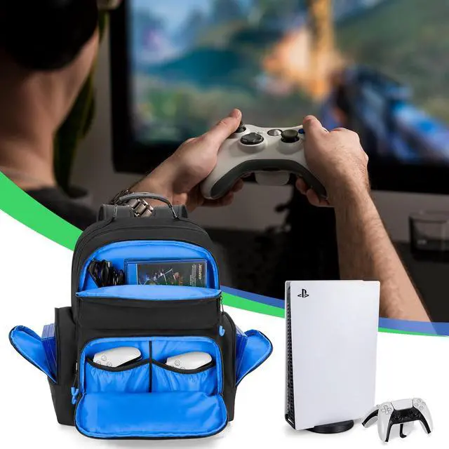 Alt view image 5 of 7 - Console Backpack Compatible with  5/PS5 Slim/PS5 Pro, Travel Carrying Case Bag with Protective Liner, Fits 15.6 Laptop, Controllers and Most Gaming Accessories (Patent Design)