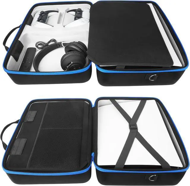 Alt view image 2 of 6 - Hard Shell Carrying Case for  5 Console, Travel Case for PS5 Disc Digital Edition, Storage Bag for PS5 Controllers and Other Accessories