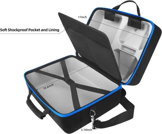 Alt view image 4 of 6 - Hard Shell Carrying Case for  5 Console, Travel Case for PS5 Disc Digital Edition, Storage Bag for PS5 Controllers and Other Accessories