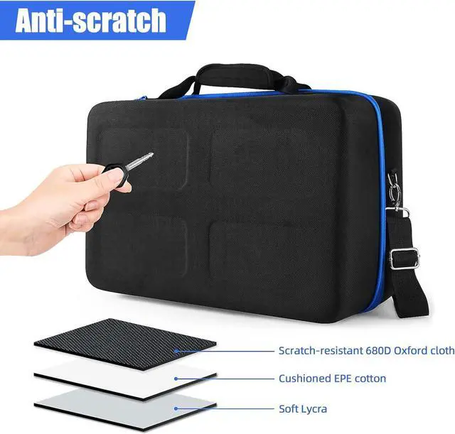 Alt view image 5 of 6 - Hard Shell Carrying Case for  5 Console, Travel Case for PS5 Disc Digital Edition, Storage Bag for PS5 Controllers and Other Accessories