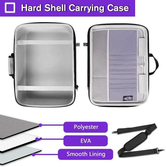 Alt view image 5 of 7 - Hard Shell Carrying Case Compatible with PS5, PS5 Pro, Travel Protective Bag Suitable for  5 Digital Edition, Console, Controllers, Headset and Gaming Accessories, Grey