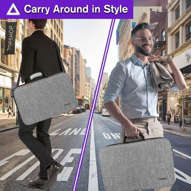 Alt view image 6 of 7 - Hard Shell Carrying Case Compatible with PS5, PS5 Pro, Travel Protective Bag Suitable for  5 Digital Edition, Console, Controllers, Headset and Gaming Accessories, Grey