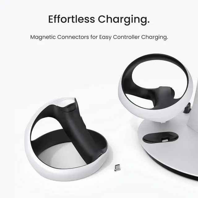 Alt view image 5 of 7 - D2 3-in-1 Controller Charging Station for PSVR2 and PS5 with VR Display Stand and LED-Charging Indicator