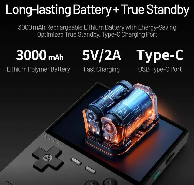 Alt view image 7 of 7 - Trimui Brick Handheld Game Console 3.2-Inches Display Game Console,1024x768 IPS Screen Supports Multiple Simulators,Linux System Built-in 128G TF Card White