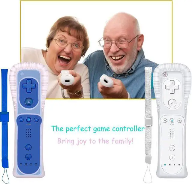 Alt view image 6 of 7 - 4 Packs Classic Remote Controller Compatible for Wii Wii U Console, Gamepad with Soft Silicone Sleeve and Wrist Strap (Black+White+Red+Blue)