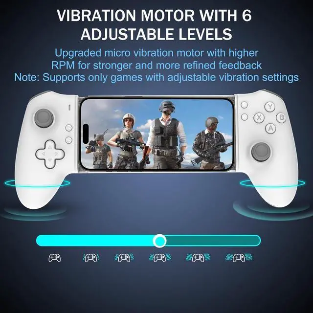 Alt view image 5 of 7 - Mobile Gaming Controller USB-C Bluetooth for Android Dual Hall Joysticks Ergonomic