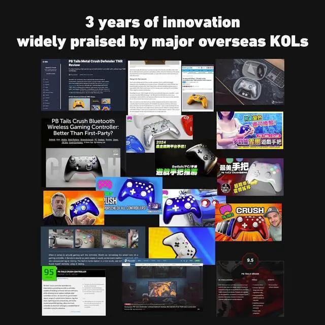 Alt view image 2 of 7 - CRUSH Switch Controller with TMR Joysticks, Gaming Controller Compatible with Switch 2/PC/Steam/iOS/Android, Hall Effect Trigger, 6-axis Gryo, 1000Hz Polling Rate, RGB