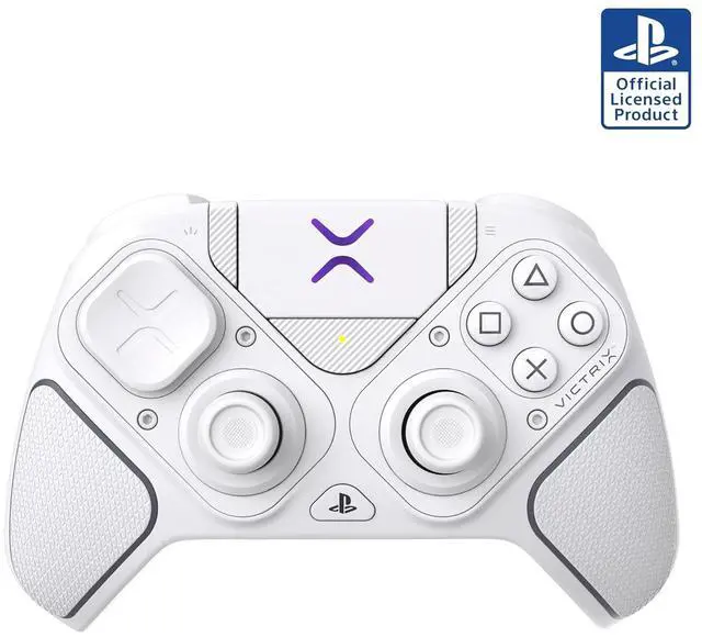 Victrix Pro BFG Reloaded Wireless Gaming Controller Officially Licensed for 5, PS5, PS4, PC, Fightpad Module, Hall-Effect Sticks/Triggers, Customizable Controls - White