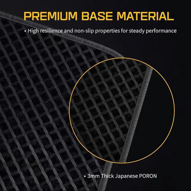 Alt view image 3 of 6 - EM-B Plus Gaming Mouse Pad - 500x500mm, 3mm Thick PORON Base, Sub-Surface Stitching, Eco-Friendly Packaging