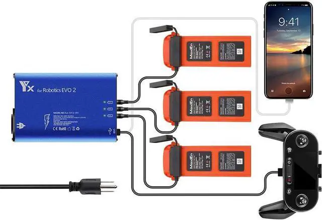 Main image of Battery Charger for Autel Robotics EVO 2,II Pro V2 V3 Enterprise RTK,Dual Drone,Rapid Multi Parallel Charging Hub Accessories