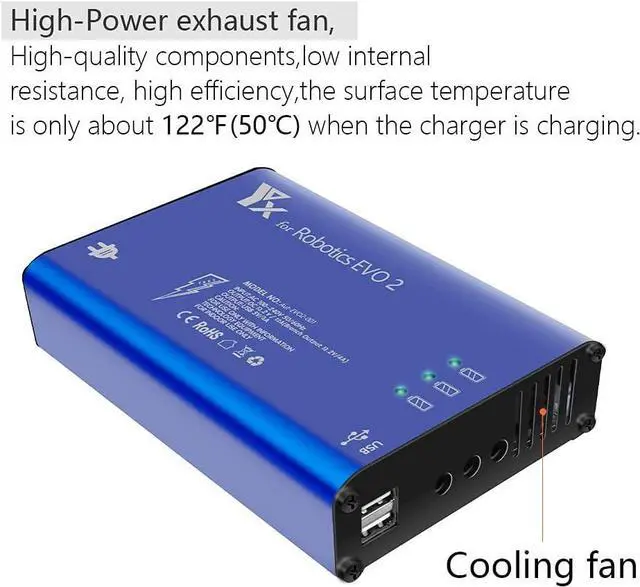 Alt view image 5 of 7 - Battery Charger for Autel Robotics EVO 2,II Pro V2 V3 Enterprise RTK,Dual Drone,Rapid Multi Parallel Charging Hub Accessories