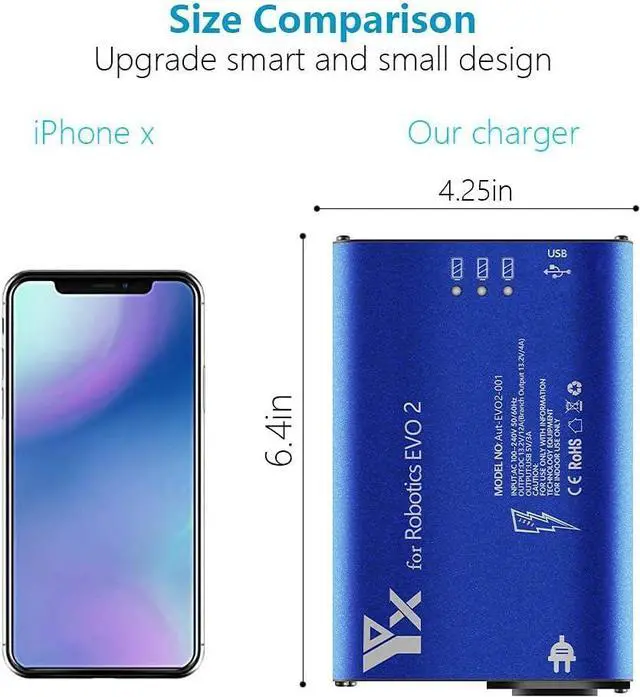 Alt view image 6 of 7 - Battery Charger for Autel Robotics EVO 2,II Pro V2 V3 Enterprise RTK,Dual Drone,Rapid Multi Parallel Charging Hub Accessories