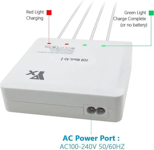Alt view image 4 of 7 - Battery Charger forAir 2S,Mavic Air 2 Drone,6 in 1 Rapid Multi Charging Hub,Simultaneous Charge 4 Batteries and Remote Controller