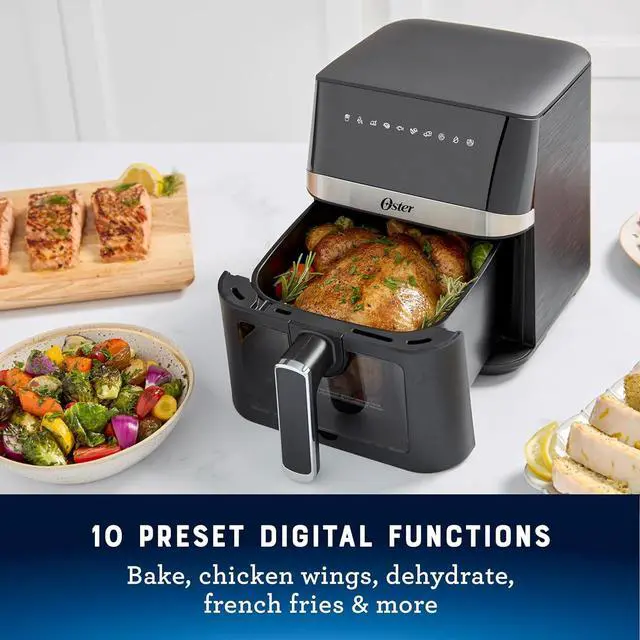 Alt view image 2 of 6 - Compact Air Fryer, 4-Quart Digital Airfryer with Window, Easy-to-Use Countertop Air Fryer