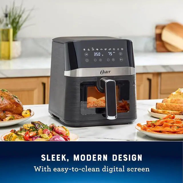 Alt view image 4 of 6 - Compact Air Fryer, 4-Quart Digital Airfryer with Window, Easy-to-Use Countertop Air Fryer