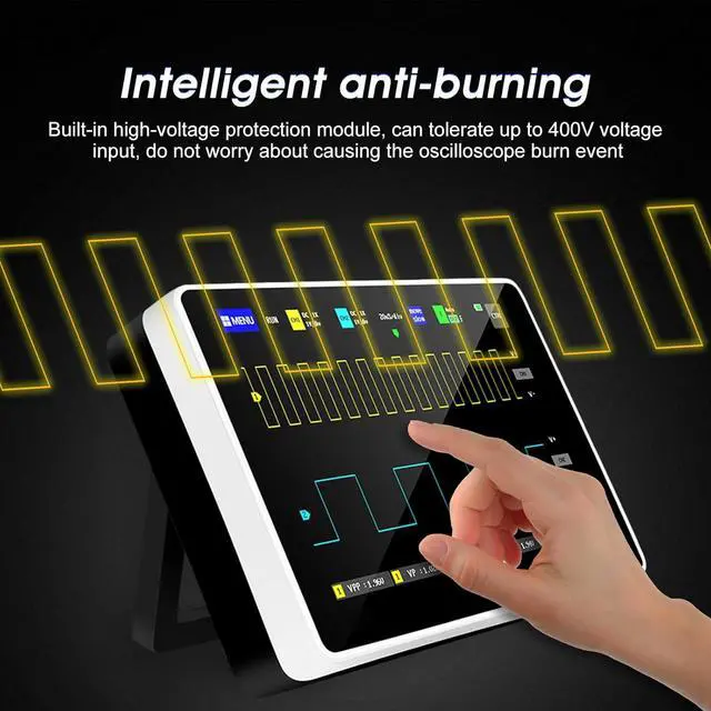 Alt view image 5 of 7 - 1013D Plus Oscilloscope, Portable Handheld Tablet Oscilloscope with 100X High Voltage Probe, 2 Channel 100Mhz Bandwidth 7" TFT LCD Touch Screen 1GSa/s Sampling Rate