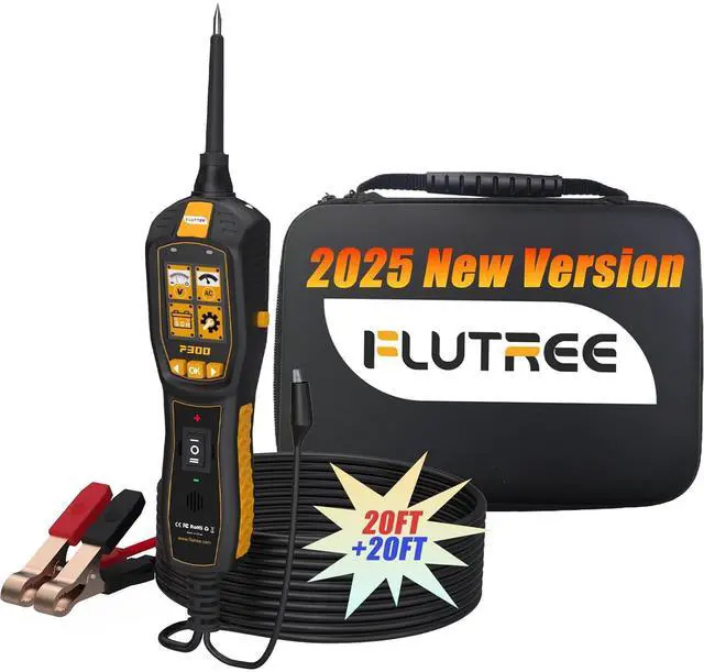 Main image of 2-in-1 Power Probe Circuit Breaker Finder and Battery Tester, 6-30V AC/DC Voltage, Fuel Injector, Relay, Fuse Tester, Component Activating, 40FT Freedom, 2025 Updated