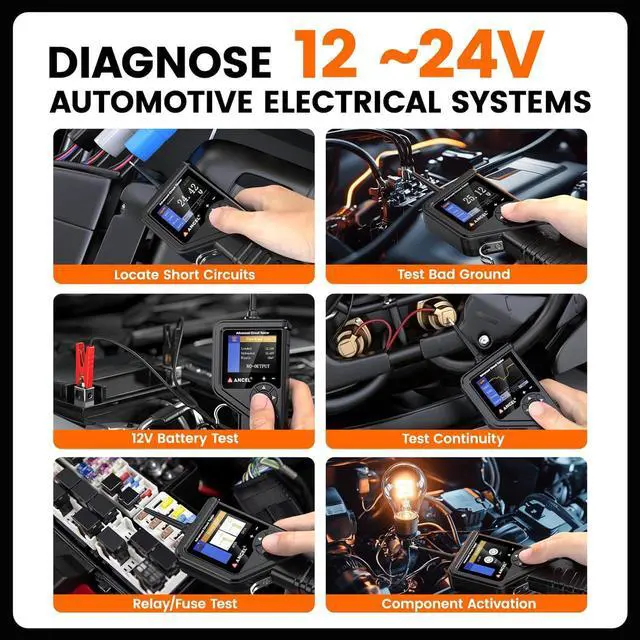 Alt view image 5 of 7 - PB600 Power Circuit Probe Tester with Battery, Relay, Injector Test, 8-35V Automotive Electrical Circuit Tester, Multimeter/Oscilloscope/Ohmmeters Power Circuit Probe Kit, 30FT Cable