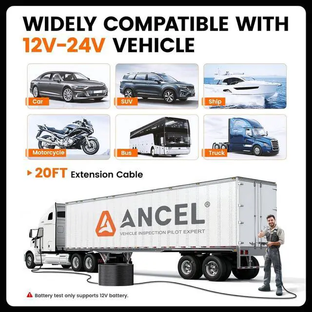 Alt view image 7 of 7 - PB600 Power Circuit Probe Tester with Battery, Relay, Injector Test, 8-35V Automotive Electrical Circuit Tester, Multimeter/Oscilloscope/Ohmmeters Power Circuit Probe Kit, 30FT Cable