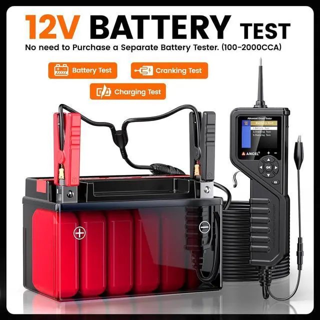 Alt view image 4 of 7 - PB600 Power Circuit Probe Tester with Battery, Relay, Injector Test, 8-35V Automotive Electrical Circuit Tester, Multimeter/Oscilloscope/Ohmmeters Power Circuit Probe Kit, 30FT Cable