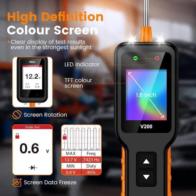 Alt view image 5 of 6 - V200 Upgrade Automotive Circuit Tester, 12-24V Electrical Short Open Breaker Circuit Finder, Auto Power Circuit Probe Tester, Car Fuse Tester, 16.4Ft(5M) Cable