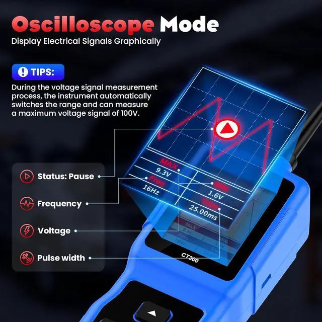 Alt view image 6 of 7 - Circuit Tester Automotive, Power Circuit Probe Tester, Car Fuse Tester, 0-80V DC Test Light Automotive Short Circuit Finder, CT300 Auto Electrical Circuit Tester, Automotive Tool