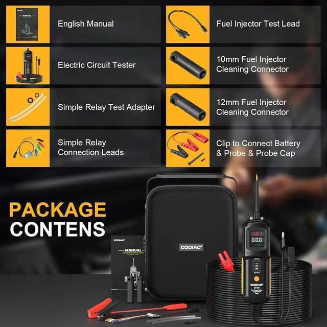 Alt view image 6 of 7 - Power Circuit Probe Tester, Auto Short Circuit, Relay Fuse Tester, Voltage Tester, 6V 40V DC Auto Electrical System Test Tool Kit, Diode Resistance Check for Motorcycle Trucks