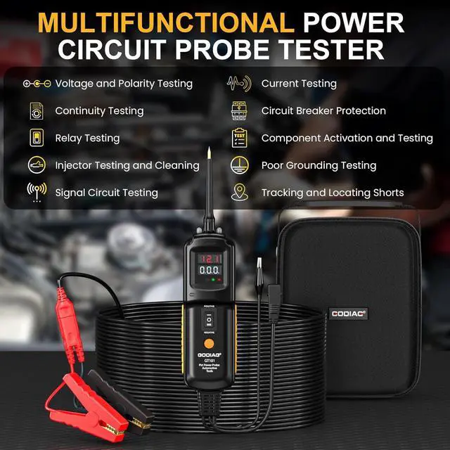 Alt view image 2 of 7 - Power Circuit Probe Tester, Auto Short Circuit, Relay Fuse Tester, Voltage Tester, 6V 40V DC Auto Electrical System Test Tool Kit, Diode Resistance Check for Motorcycle Trucks