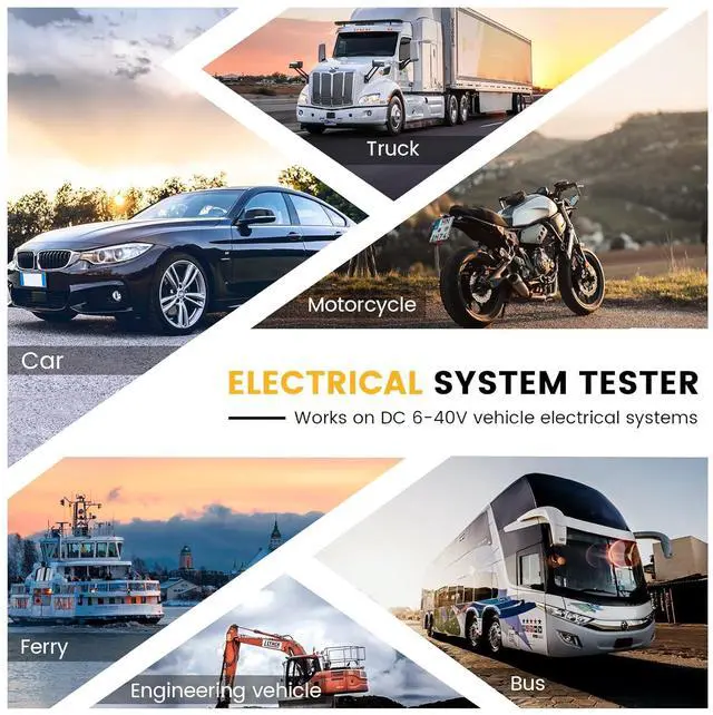 Alt view image 7 of 7 - Power Circuit Probe Tester, Auto Short Circuit, Relay Fuse Tester, Voltage Tester, 6V 40V DC Auto Electrical System Test Tool Kit, Diode Resistance Check for Motorcycle Trucks