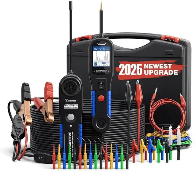 Main image of V200 PRO Upgrade Kit Automotive Power Circuit Probe Tester with 30PCS Back Probe Kit, 12/24V Electrical Short and Open Circuit Finder AC/DC Voltage Test Activating Component 40Ft Cable